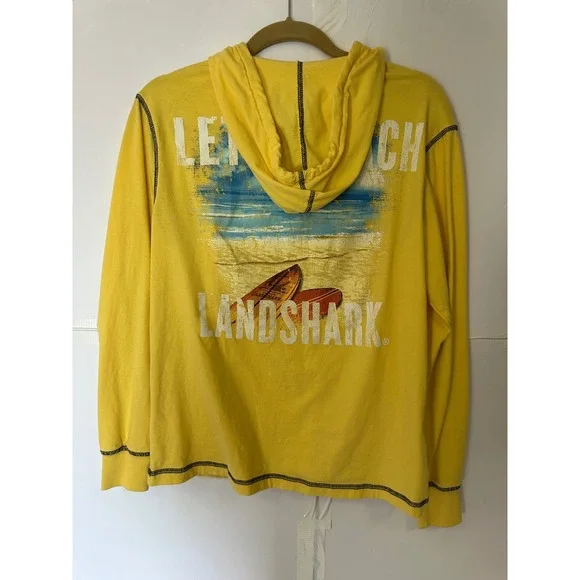Landshark Quarter Zip Hoodie Beach Surf Graphic Pullover Top Mens Small - Picture 4 of 5